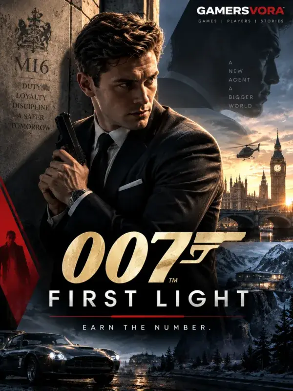 007 First Light game artwork featuring James Bond in an MI6 espionage setting