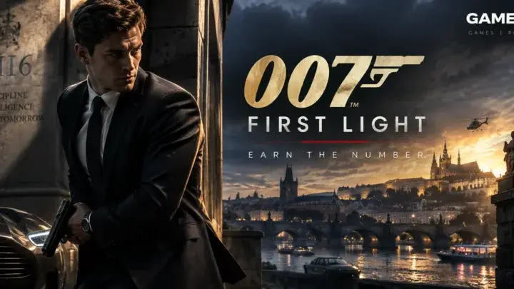 007 First Light game artwork featuring James Bond in an MI6 espionage setting