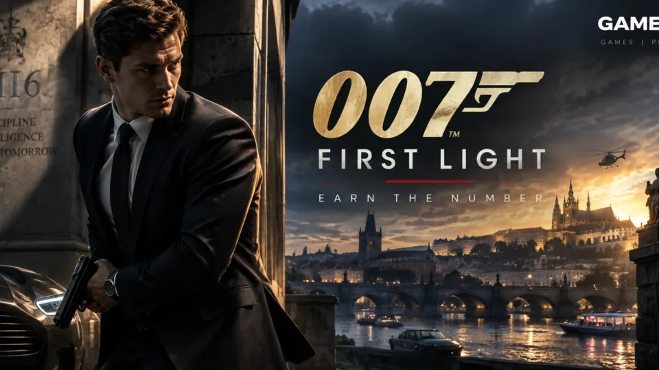 007 First Light game artwork featuring James Bond in an MI6 espionage setting