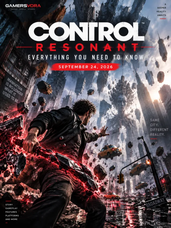 CONTROL Resonant game overview featuring Dylan Faden in a reality-warped Manhattan