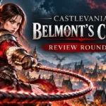 Castlevania Belmont's Curse review roundup banner featuring a vampire hunter against a gothic castle