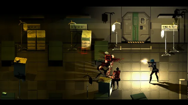 SIGNALIS — Elster confronting figures in a dim corridor