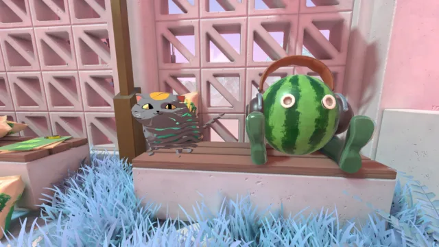 Viewfinder — a green cactus wearing headphones