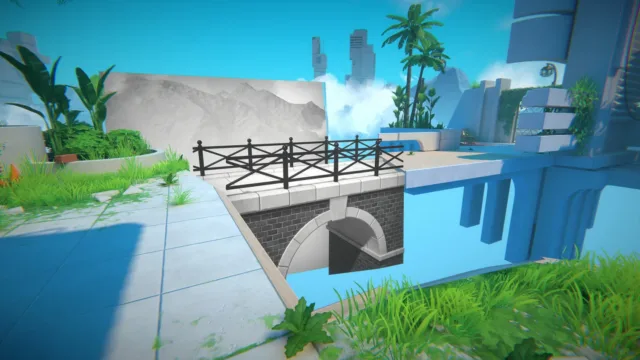 Viewfinder — the bridge image aligned with the surrounding world