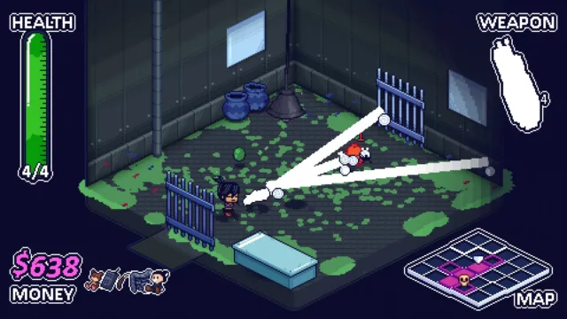 Dead Estate — a character firing inside an isometric room