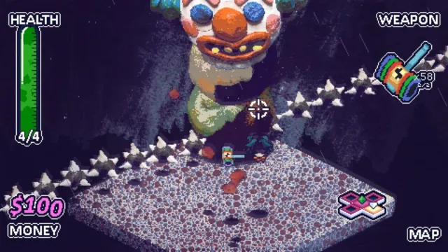 Dead Estate — a giant clown-like enemy above the player