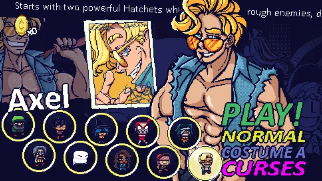 Dead Estate — the Axel character-selection screen