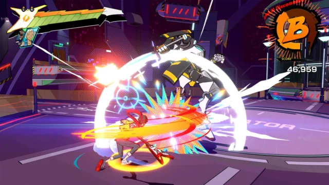 Hi-Fi RUSH — a bright impact during a robot fight