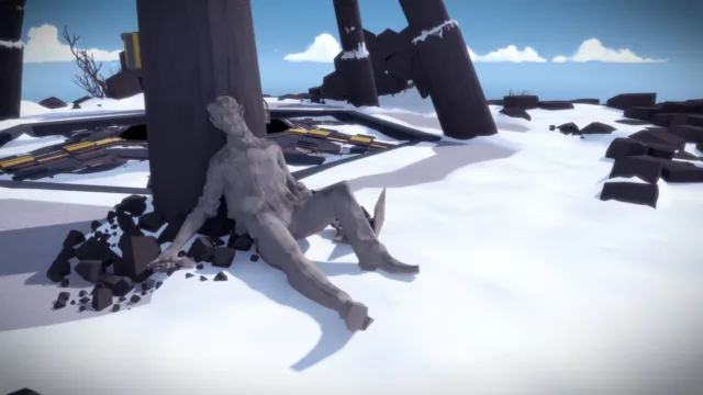 The Witness — snow surrounding a large tree