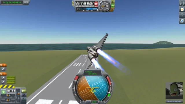 Kerbal Space Program — a spacecraft beside a launch facility