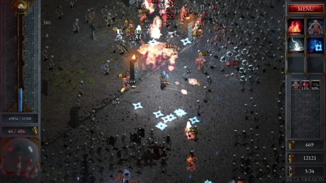 Halls of Torment — a hero surrounded by small enemies