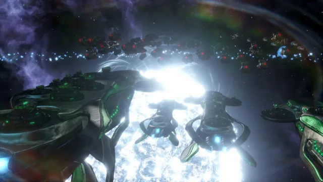 Stellaris — an official scene of a planet breaking apart