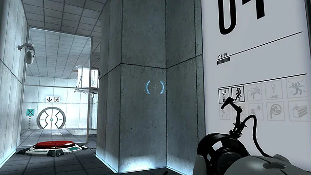 Portal — test-chamber signage and the portal device