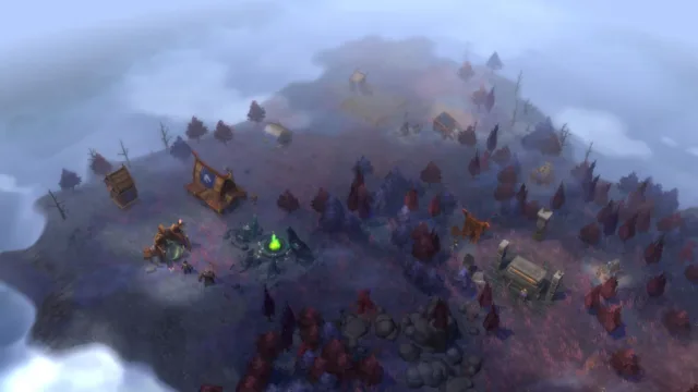 Northgard: Definitive Edition — a territory map under dark mist