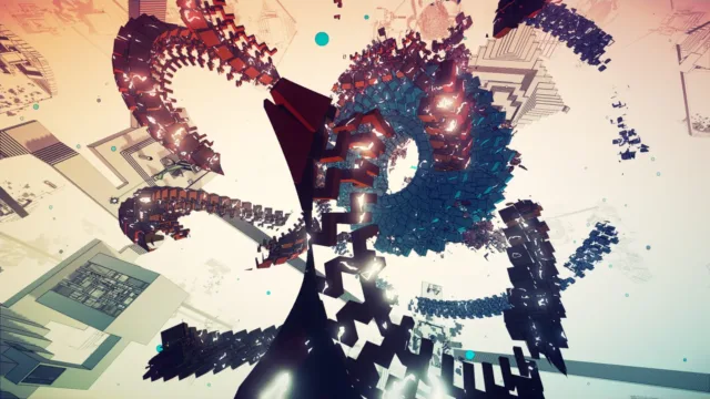 Manifold Garden — curving structures and a branching sculptural form