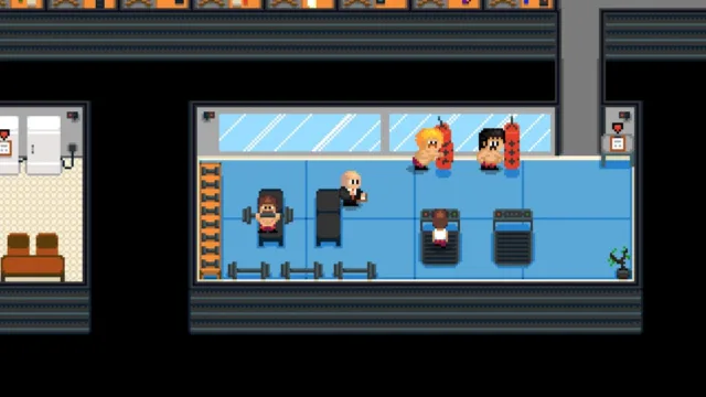 Super Blood Hockey — a team-management room