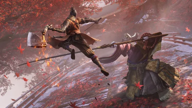 Sekiro: Shadows Die Twice - GOTY Edition — sparks during a close sword exchange