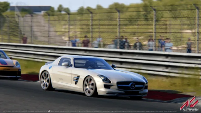 Assetto Corsa — PC screenshot: Several cars racing through a curve