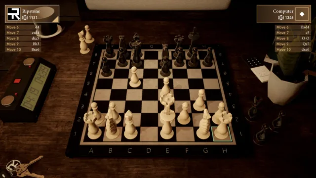Chess Ultra — PC screenshot: A board viewed from above with move information