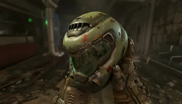 DOOM Eternal — PC screenshot: The Doom Slayer in close-up