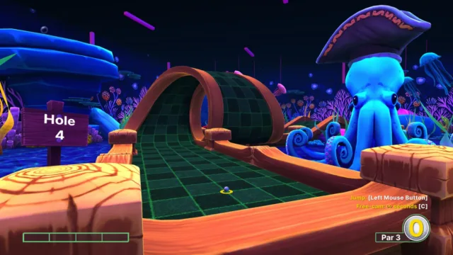 Golf With Your Friends — PC screenshot: A glowing miniature-golf course