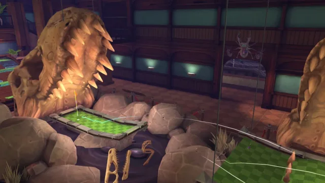 Golf With Your Friends — PC screenshot: A course inside a room with a decorative lion