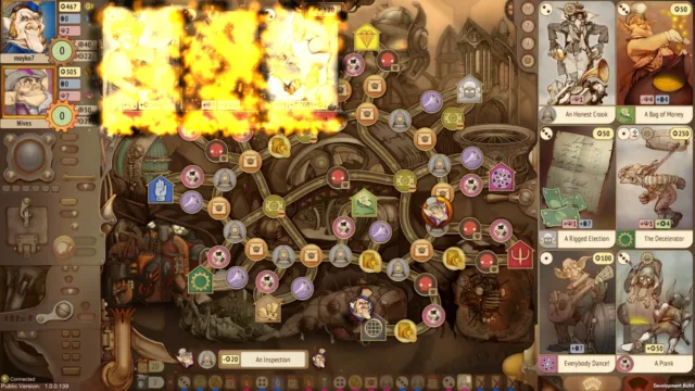 Gremlins, Inc. — PC screenshot: An event effect over the game board