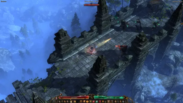 Grim Dawn — PC screenshot: A character near a stone staircase