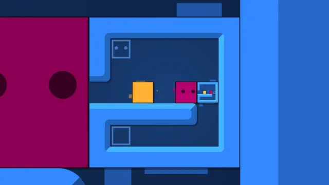 Patrick's Parabox — PC screenshot: Nested blue boxes forming a puzzle room