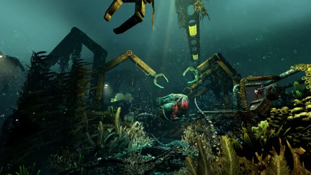 SOMA — PC screenshot: A damaged underwater facility