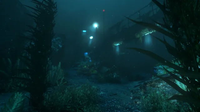 SOMA — PC screenshot: Underwater structures and sea vegetation